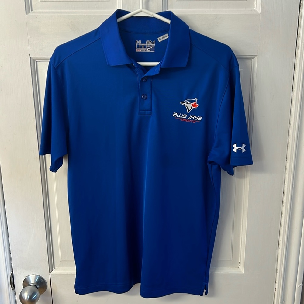 Under Armour Heatgear loose fit polo featuring the Blue Jays men’s size S